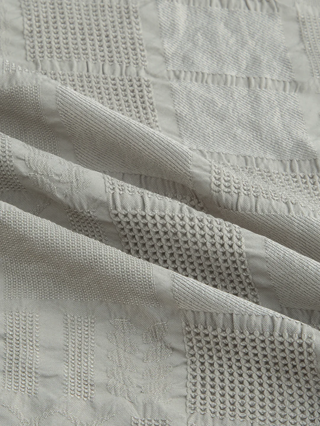 Grey Block Checks Motif Embossed Shirt - Image 3