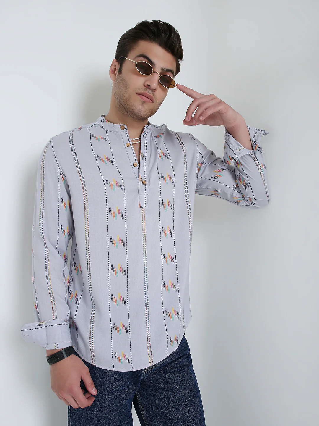 Grey Canvas Threadplay Kurta