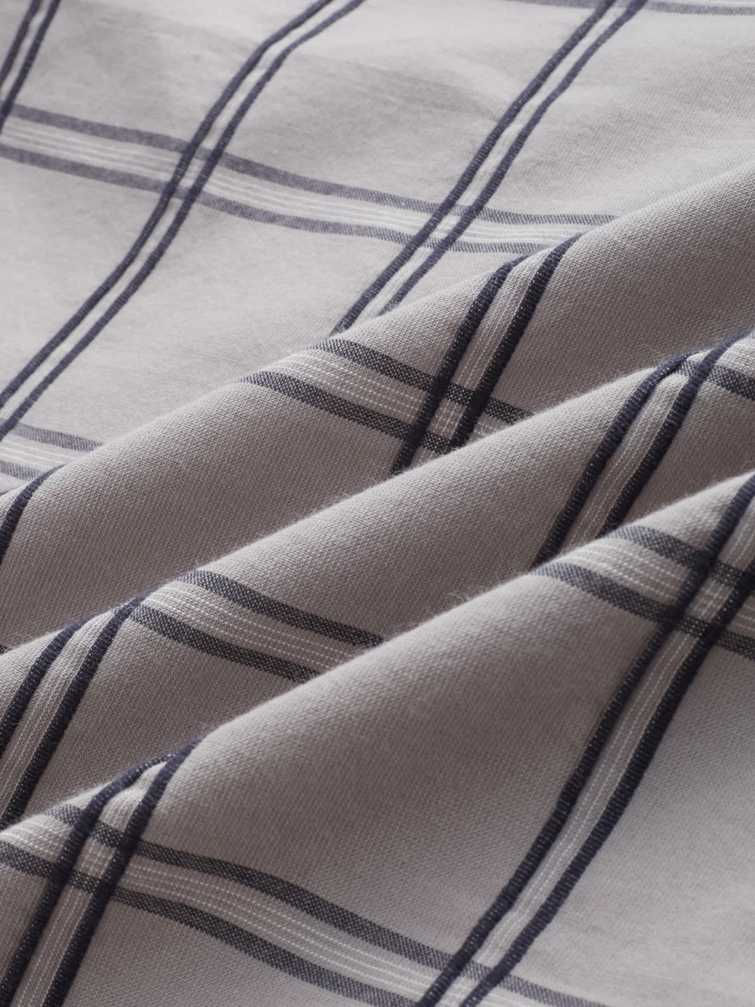 Grey Dimensional Contrast Windowpane Checks Shirt - Image 3