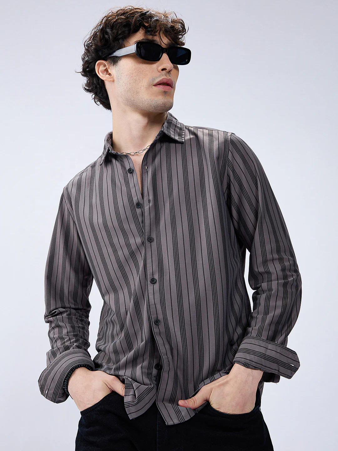 Grey Striped Shirt