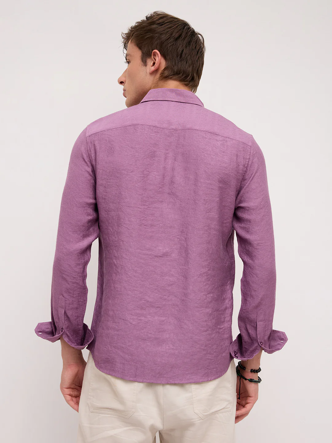 Heather Mauve Crinkled Textured Shirt - Image 8