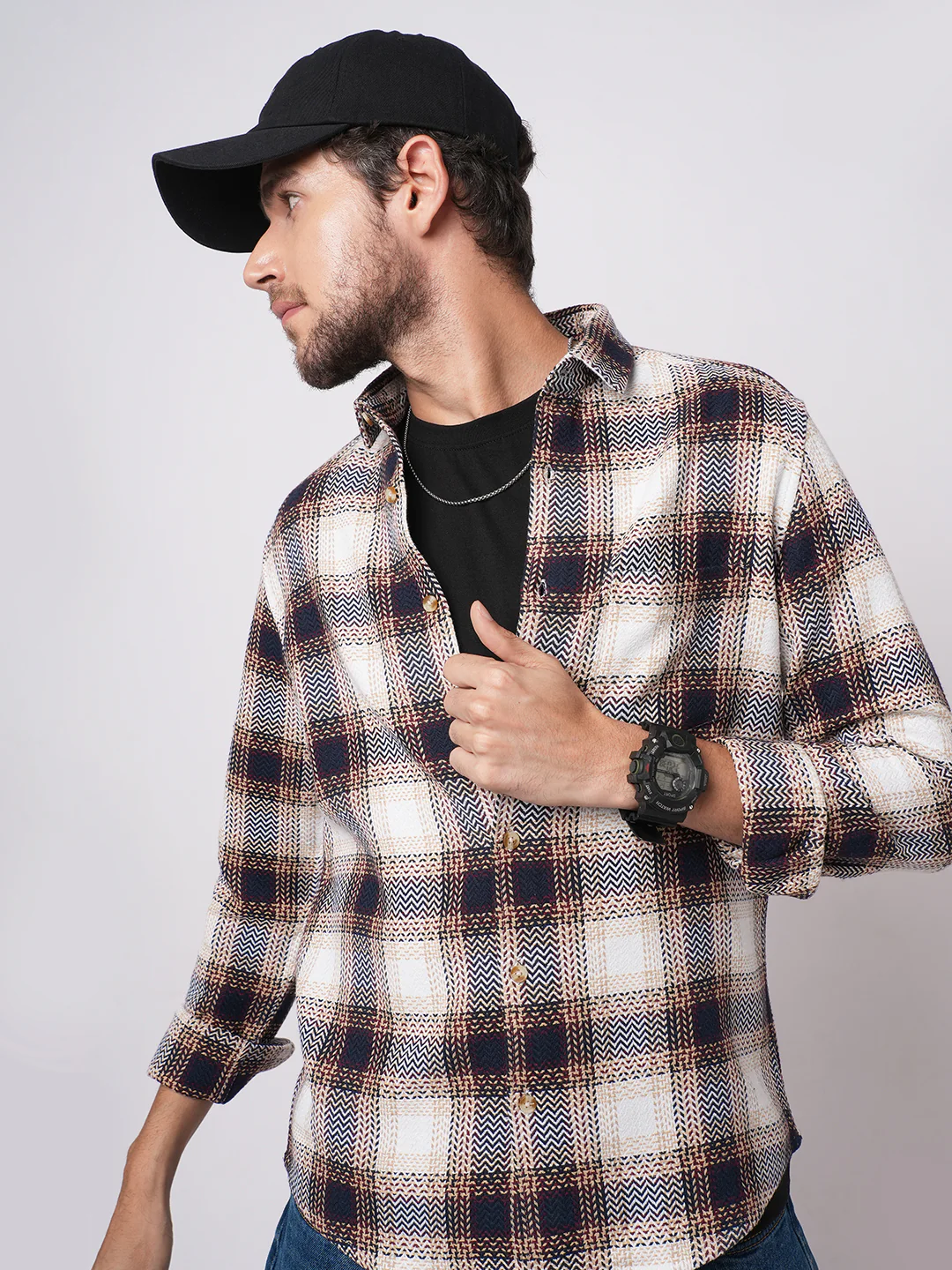 Heritage Chevron Multicolour Tweed Checks Shirt