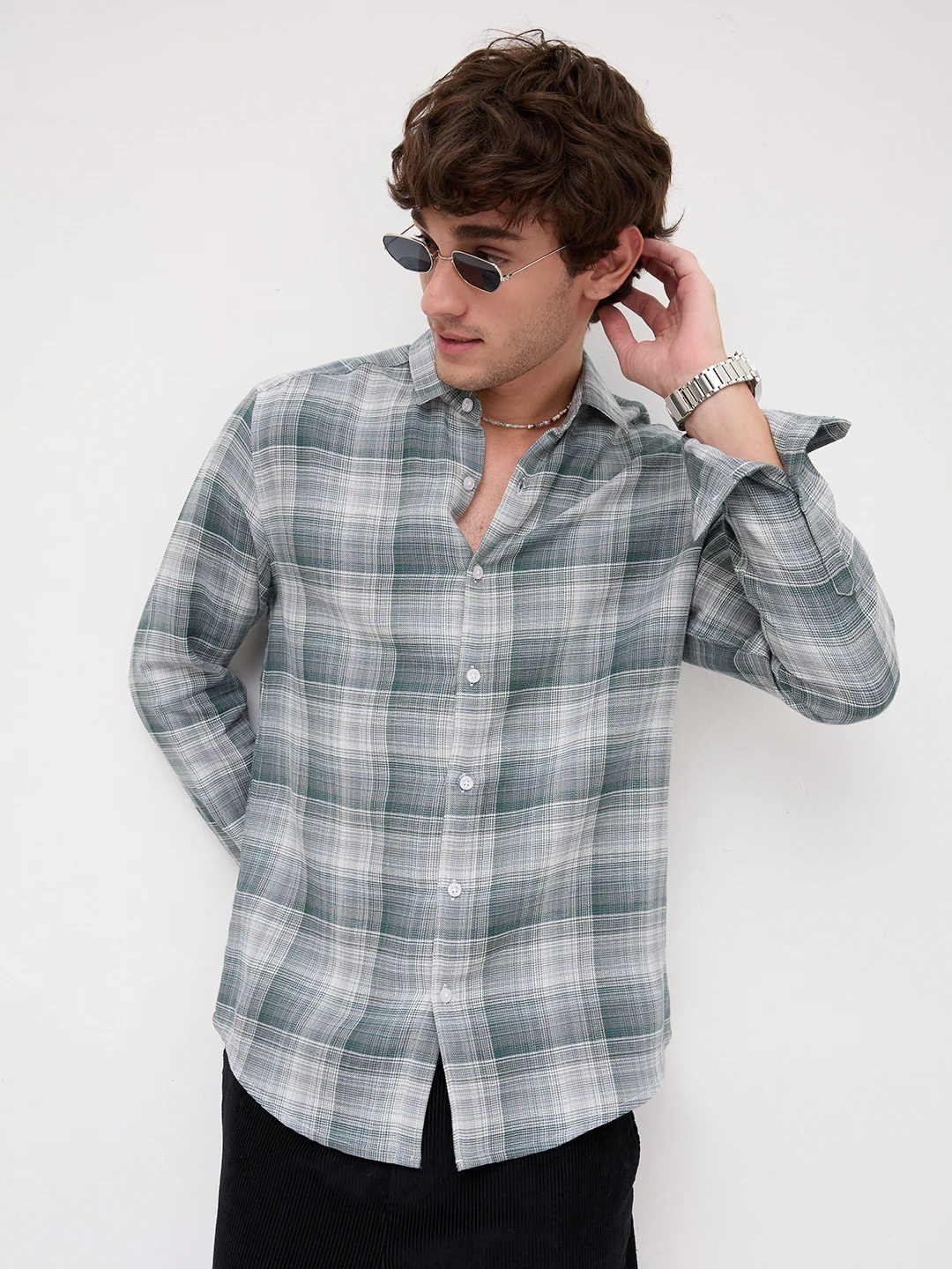 Hunter Green Glen Checks Shirt