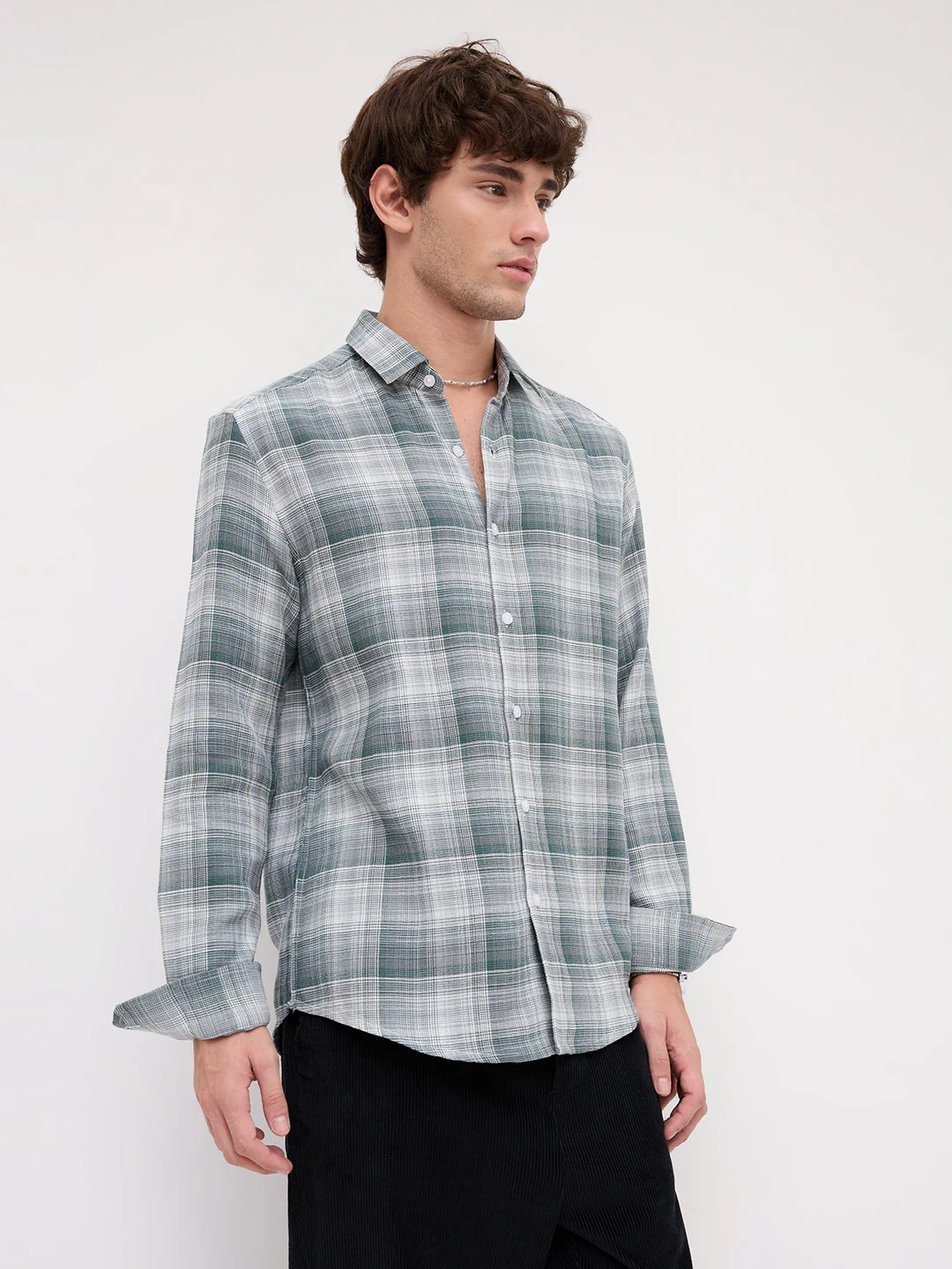 Hunter Green Glen Checks Shirt - Image 6