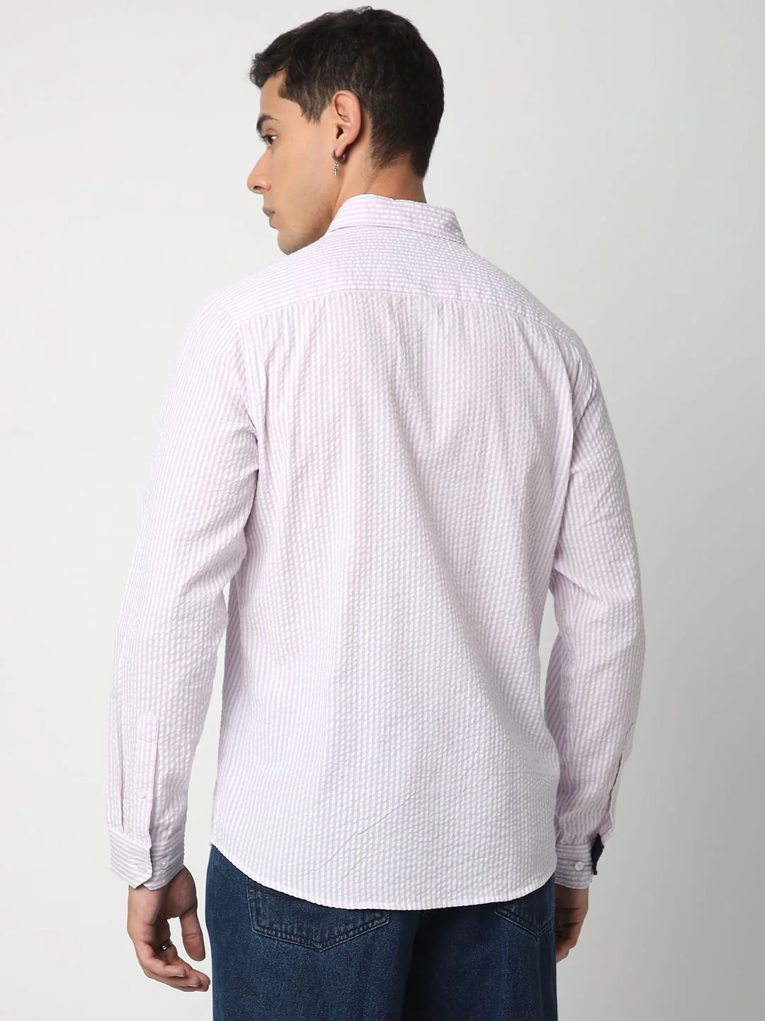 Lavender Striped Seersucker Shirt - Image 6