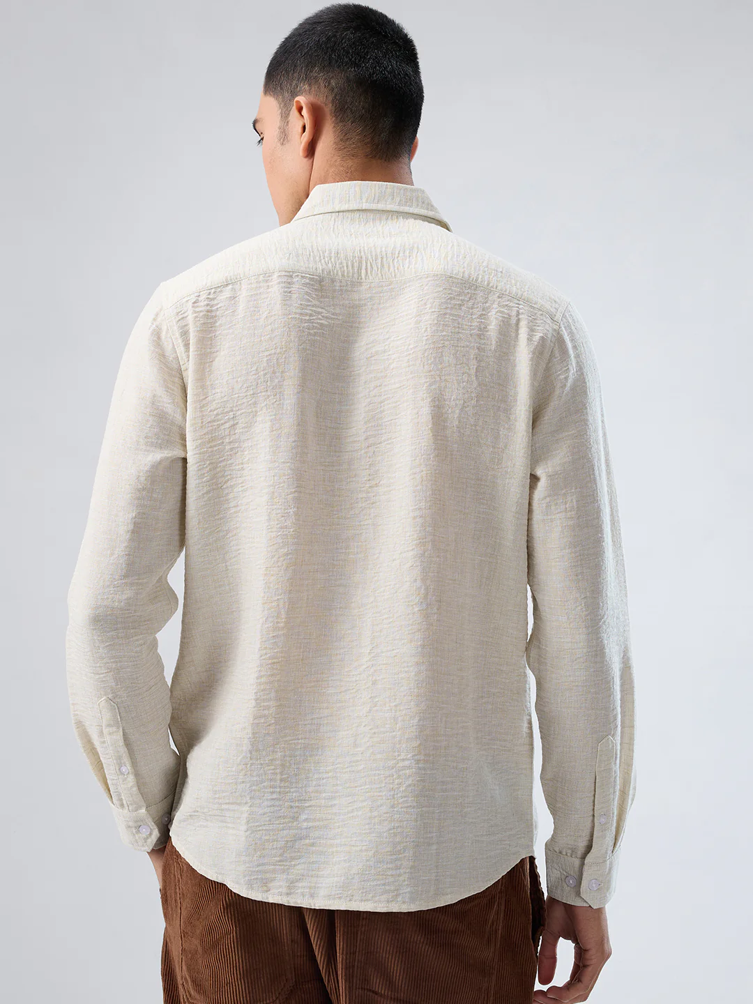 Light Pista Green Crinkled Textured Shirt - Image 6
