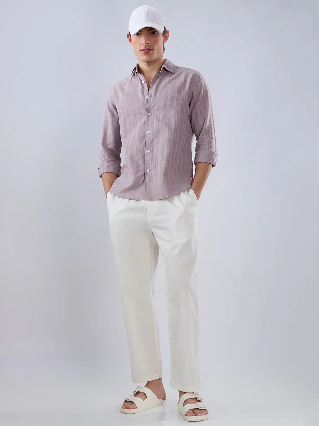 Lilac Luster Textured Sheer Checks Shirt - Image 8