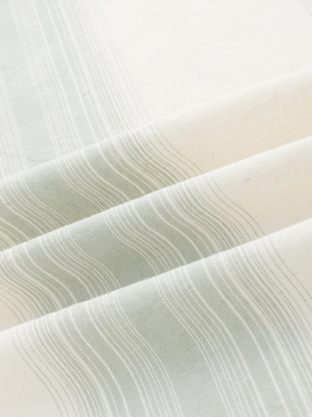 Luxe Sage Green Refined Striped Linen Blend Shirt - Image 3