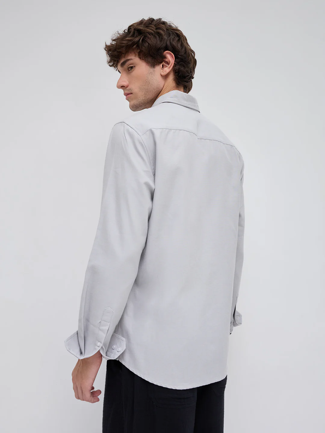 Mist Grey Oxford Clean Everyday Business Shirt - Image 7