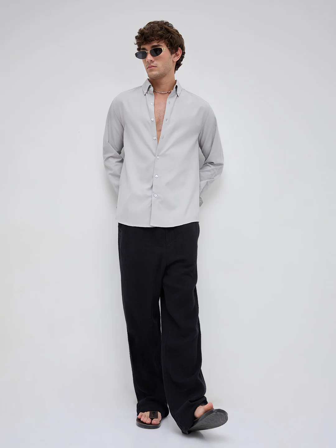 Mist Grey Oxford Clean Everyday Business Shirt - Image 8
