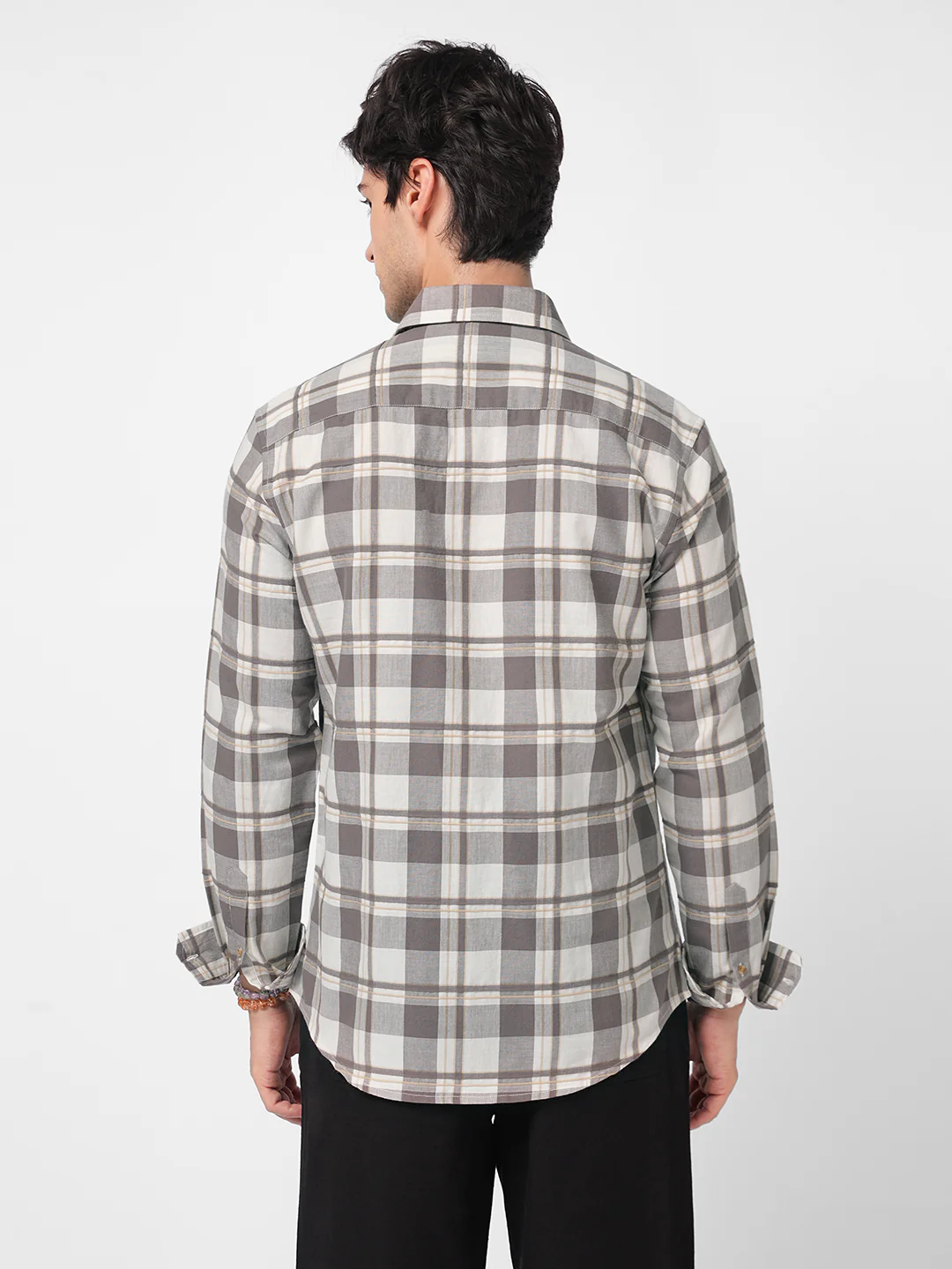 Mocha Brown Plaid Checks Shirt - Image 6