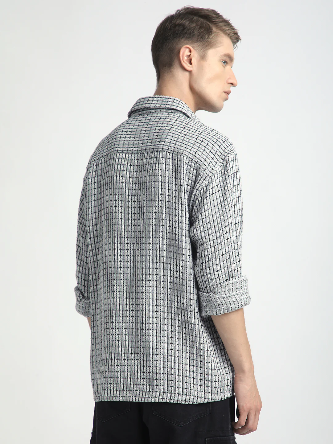 Monochrome Checkmate Woven Twin Pocket Shirt - Image 6