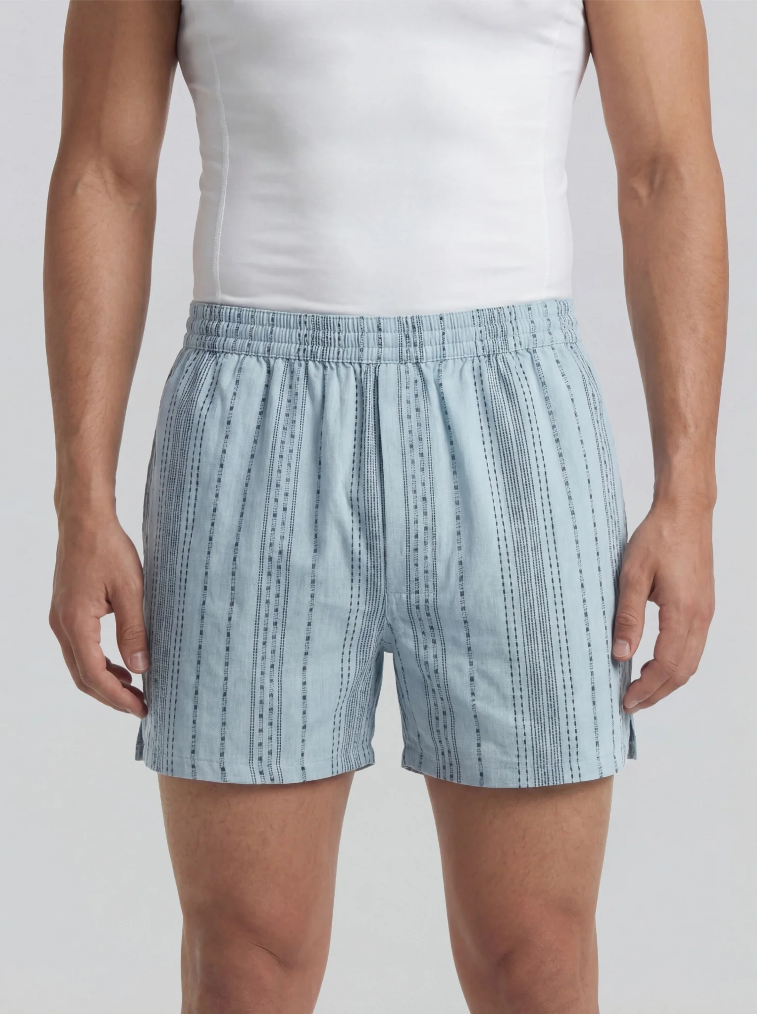 Multicolor Diamond Print & Mist Blue Linear Weave Boxers - Image 2