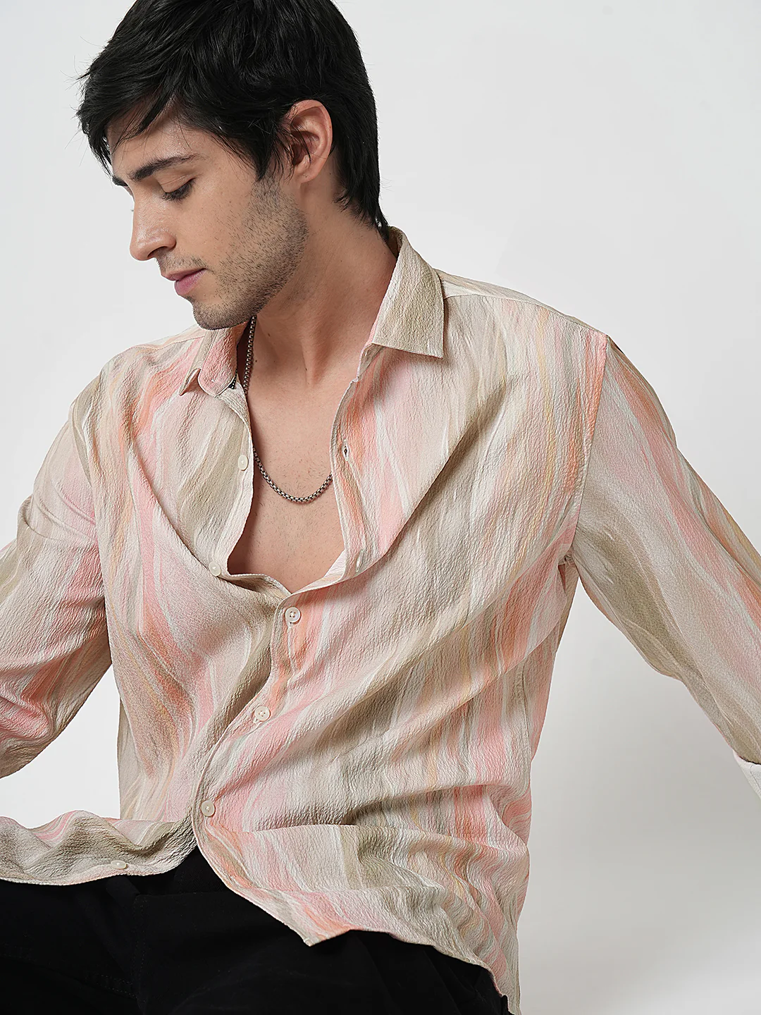 Multicolour Blooming Creased Shirt