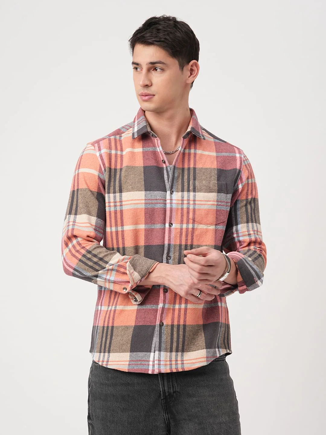 Multicolour Tartanique Checked Flannel Shirt - Image 5