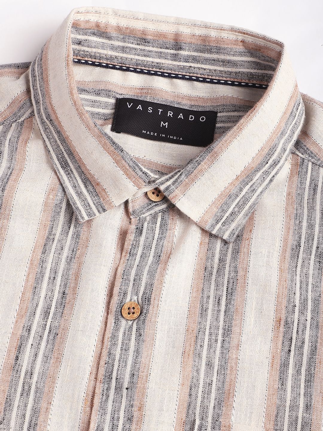 Multicolour Ticking Stripe Linen Shirt - Image 9