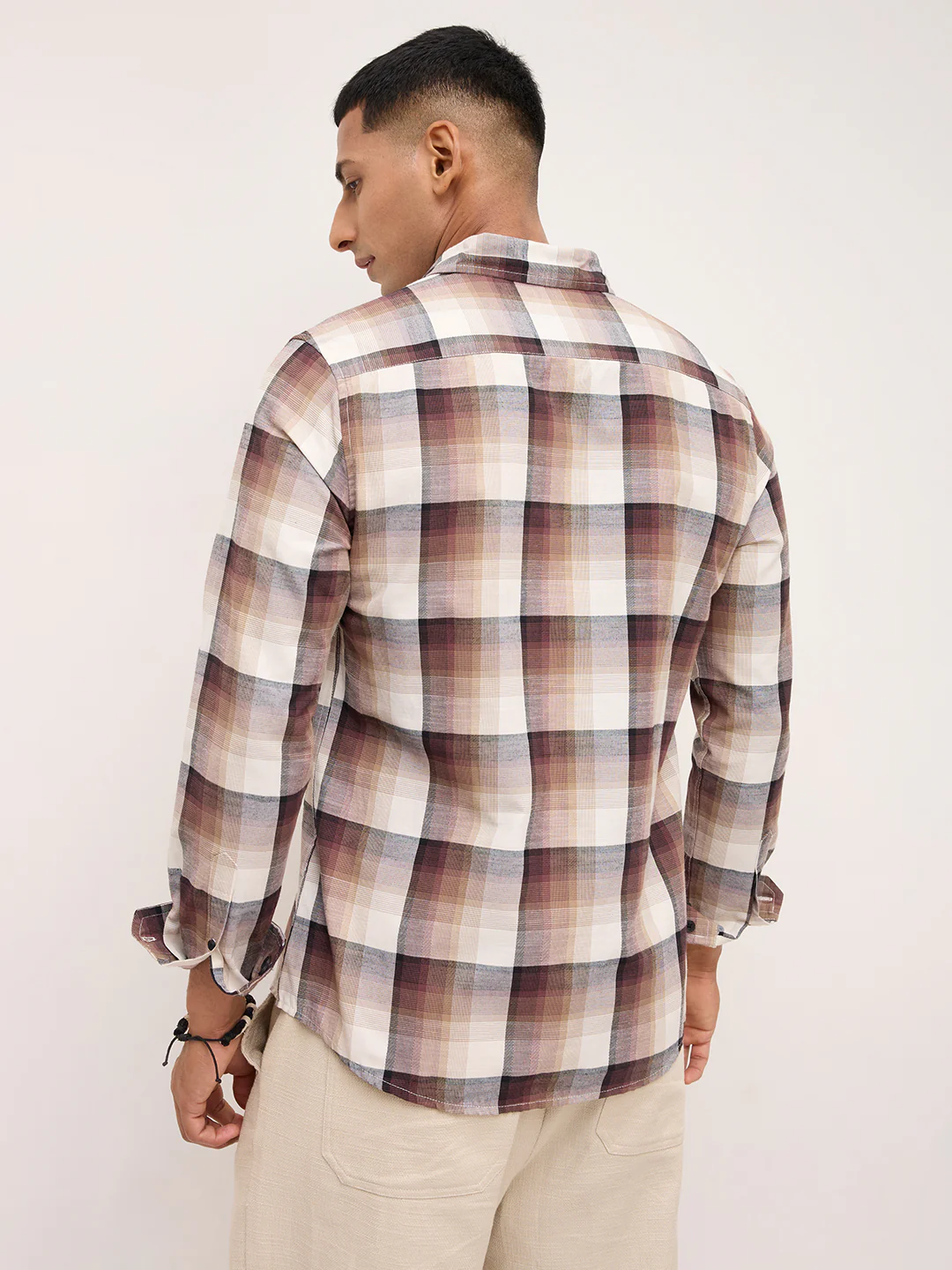 Neutral Multi Tone Textured Checks Shirt - Image 7