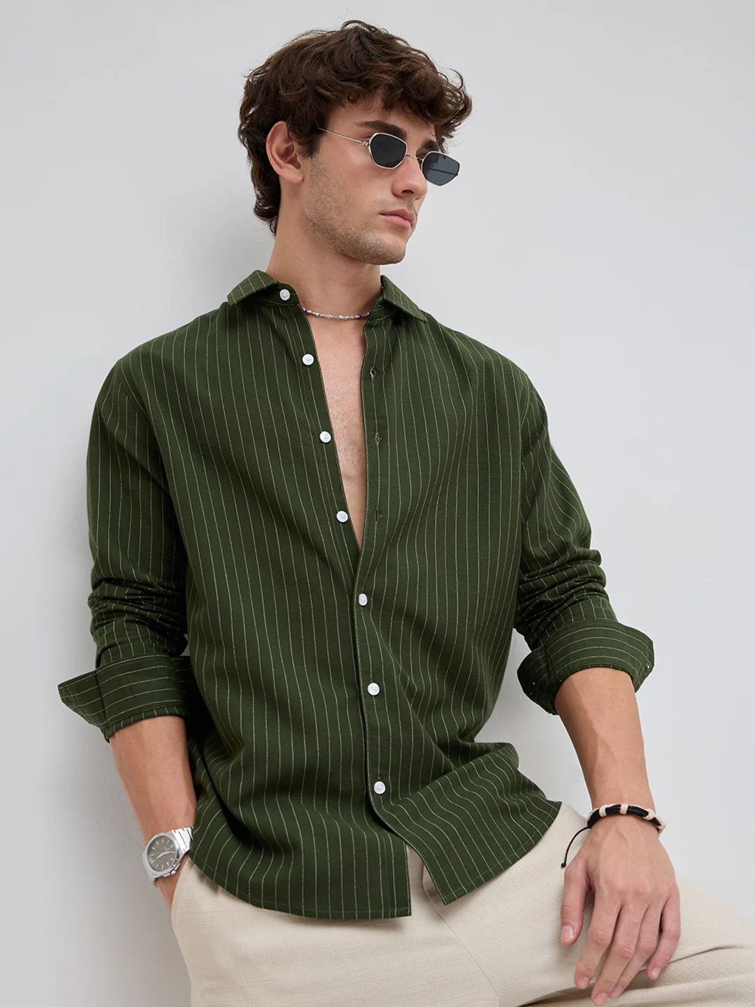 Olive Lane Pinstripe Shirt - Image 2