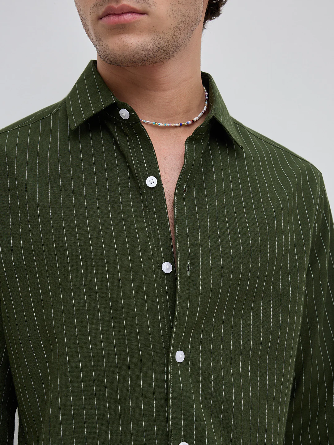 Olive Lane Pinstripe Shirt - Image 3