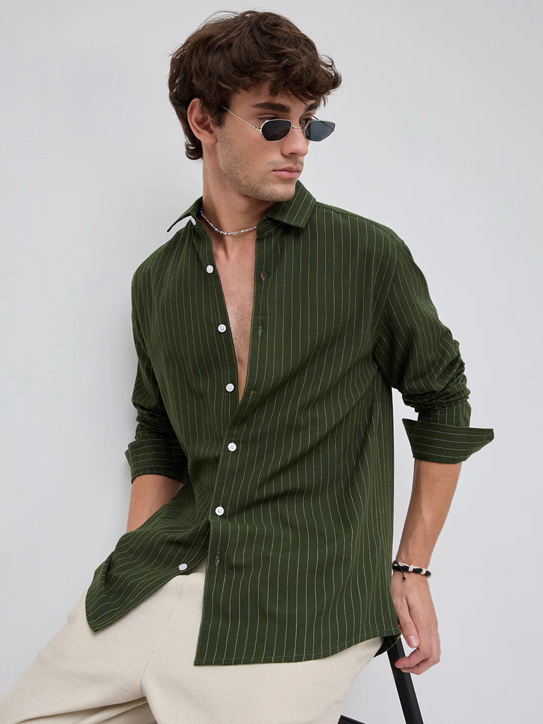 Olive Lane Pinstripe Shirt - Image 5