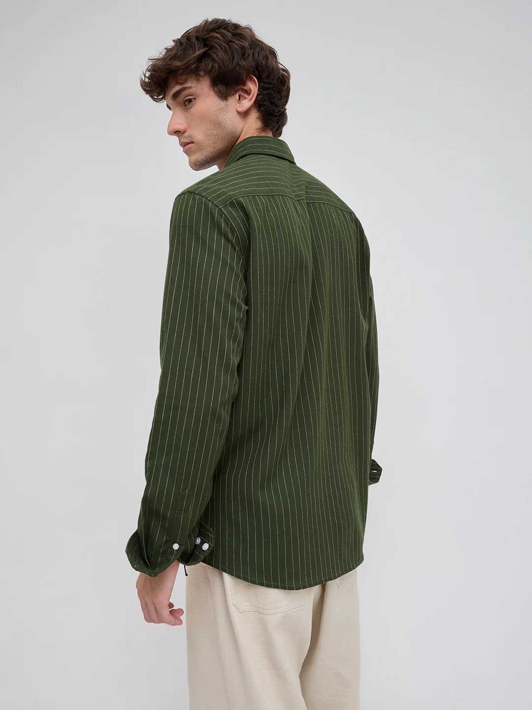 Olive Lane Pinstripe Shirt - Image 6