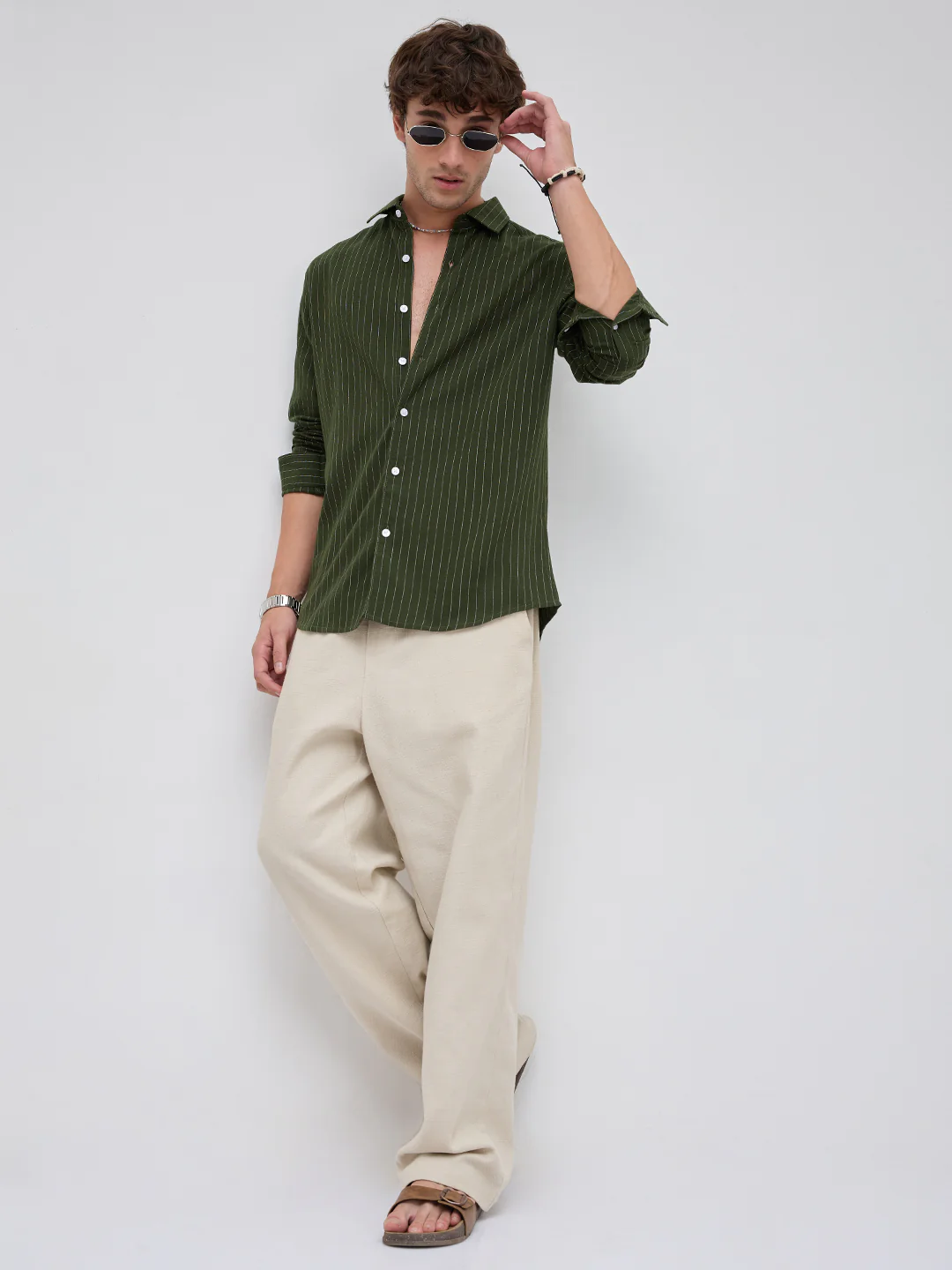 Olive Lane Pinstripe Shirt - Image 7