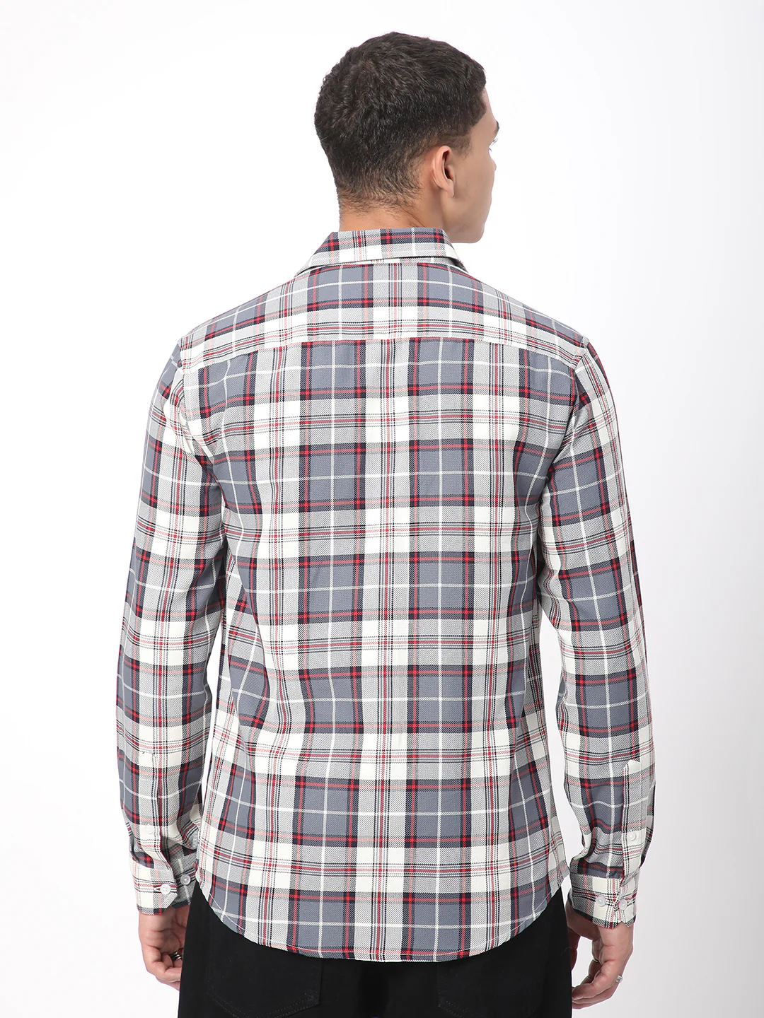 Opulent Tartanique Grey Checkered Shirt - Image 7