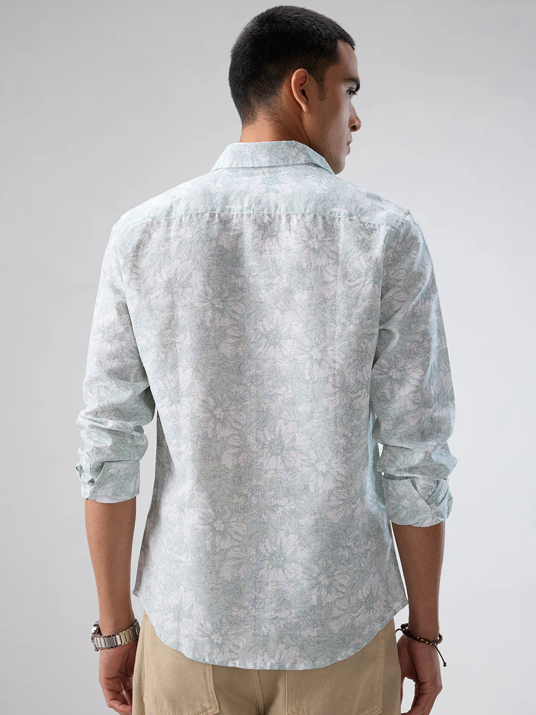 Pastel Green Floral Bloom Shirt - Image 7