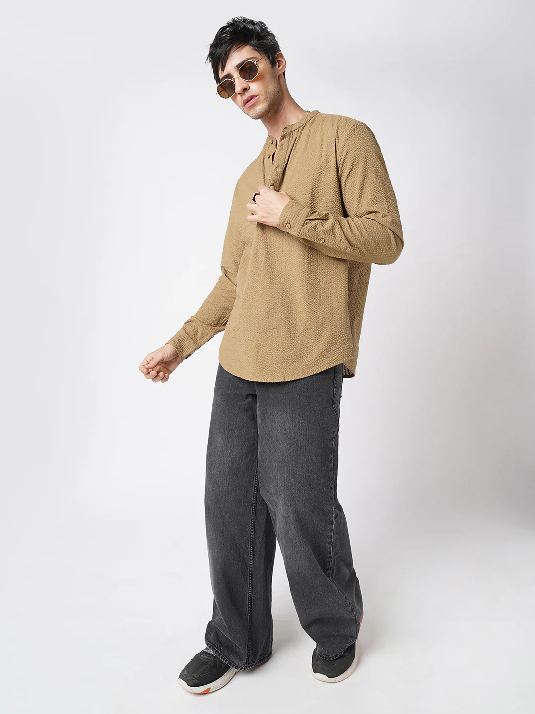 Peanut Brown Seersucker Kurta - Image 8