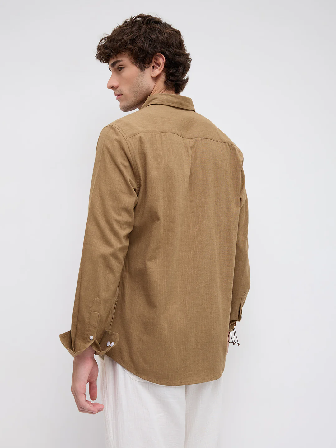Peanut Brown Textured Shirt - Image 7