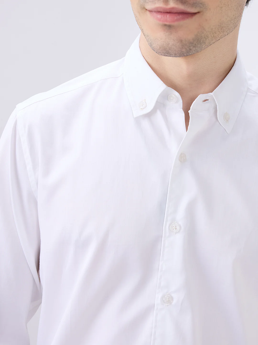 Pearl White Radiance Premium Satin Shirt - Image 3