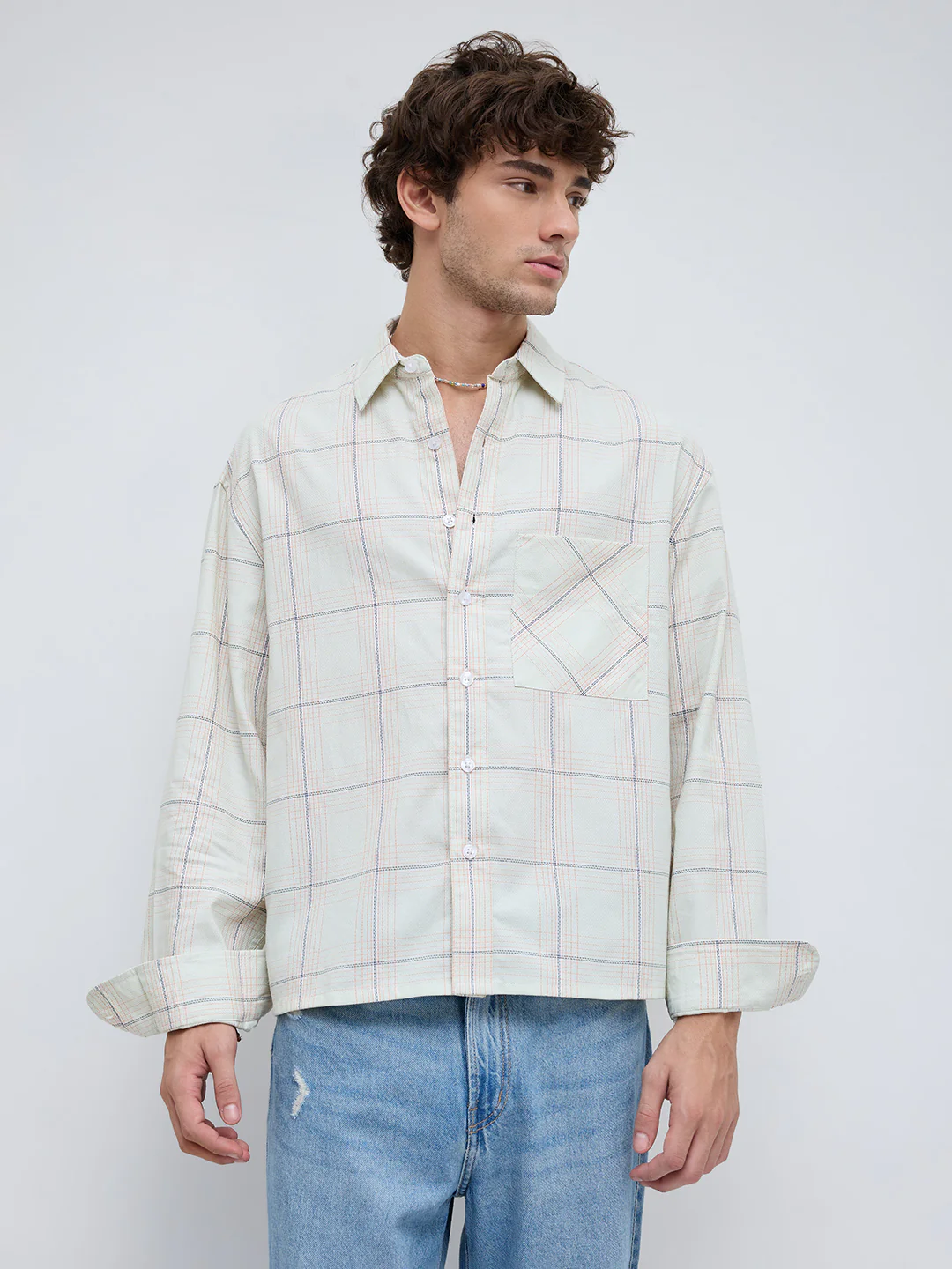 Pista Pop Tartan Boxy Fit Crop Shirt - Image 5