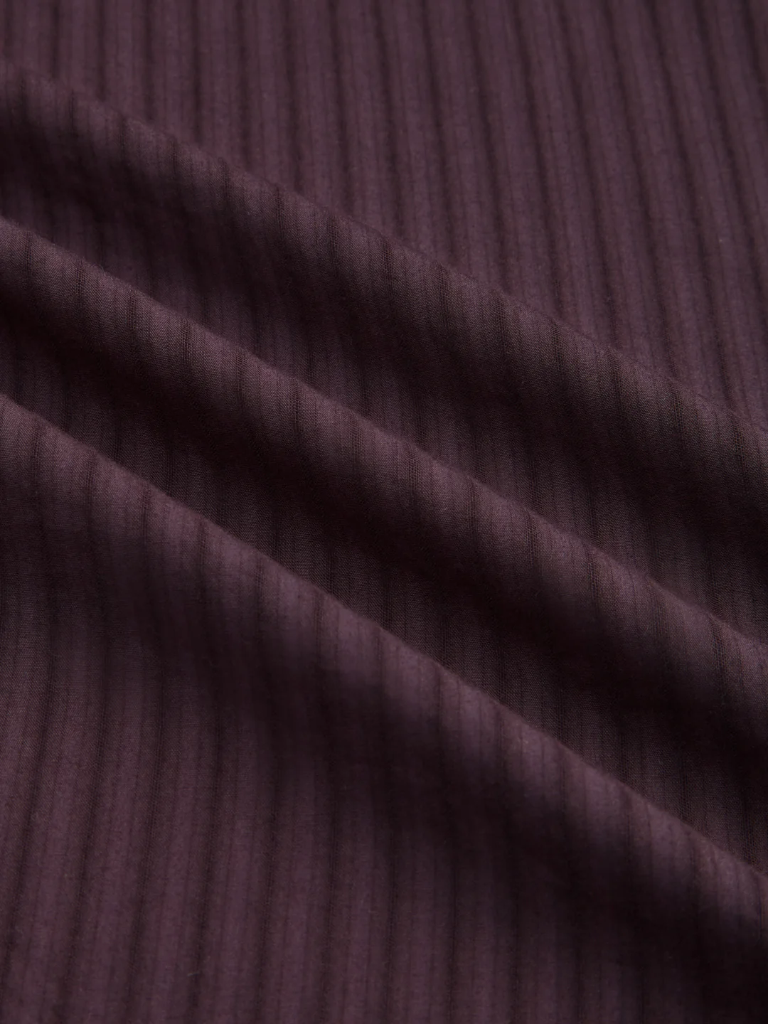 Plush Brunette Brown Subtle Striped Boxy Fit Crop Shirt - Image 3