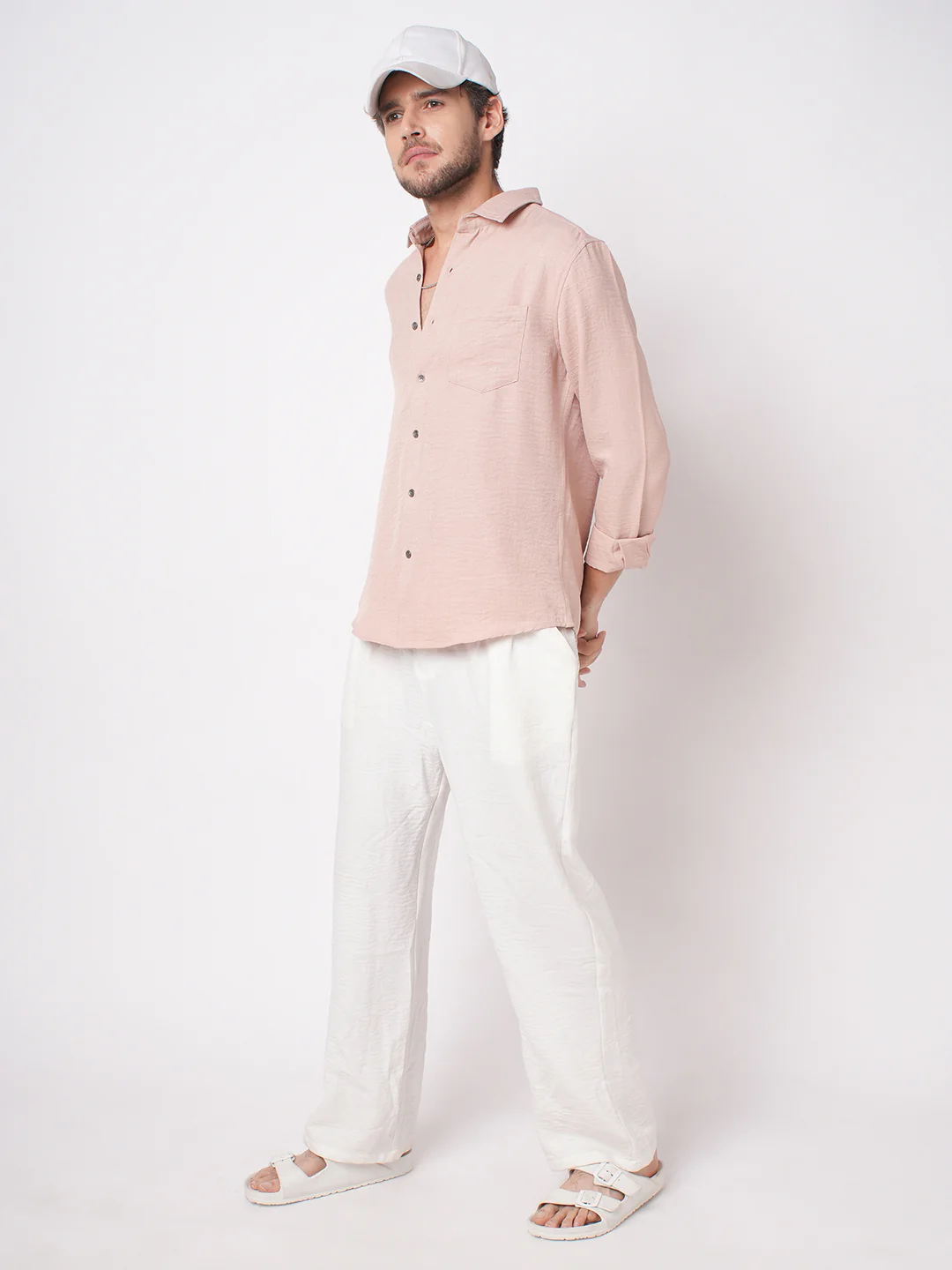 Powder Pink Everyday Crinkled Shirt - Image 6