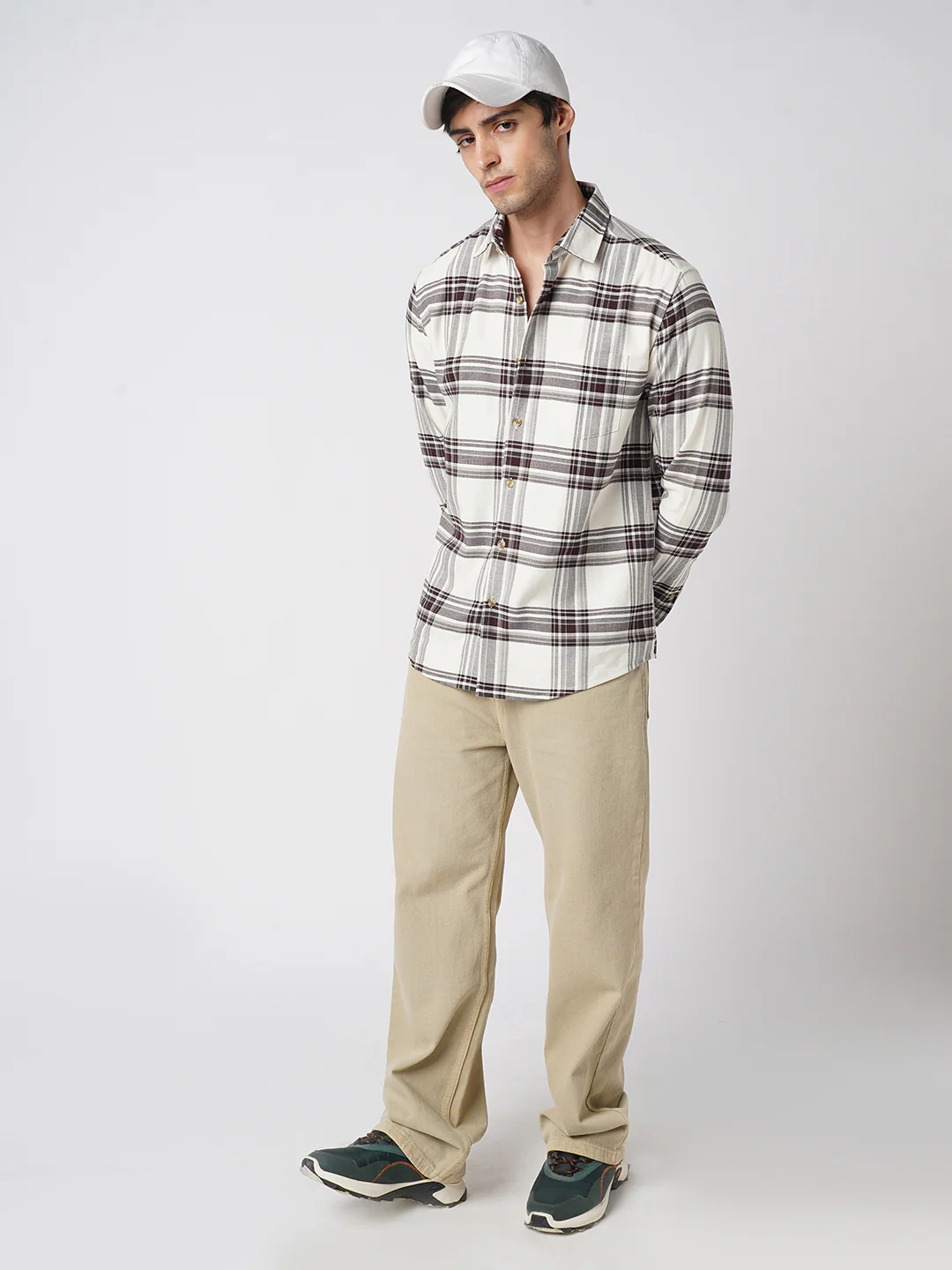 Premium Cotton Timeless White & Maroon Broad Checkered Shirt - Image 7