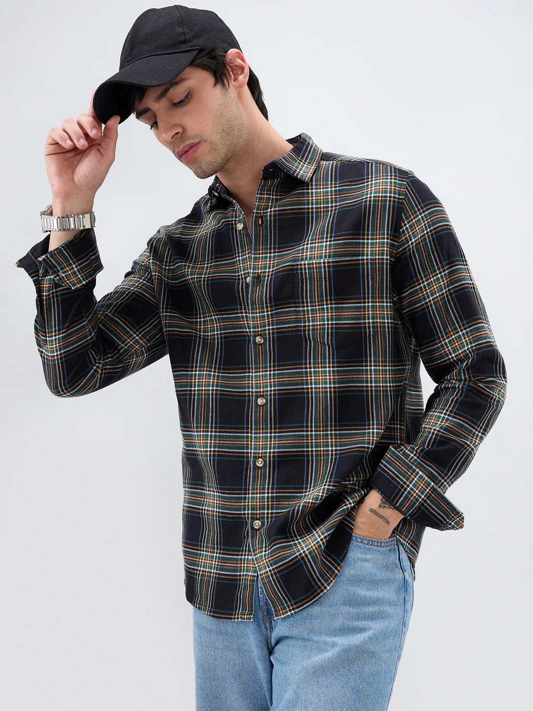 Premium Giza Cotton Multicolour Tartan Checked Shirt - Image 5