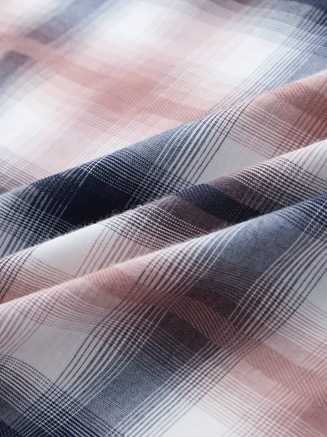 Premium Navy & Pink Textured Plaid Checks Shirt - Image 3