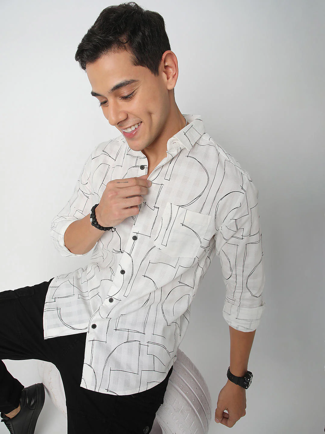 Quirky White Printed Shirt