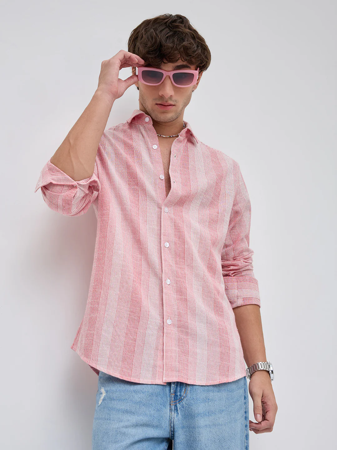 Rose Red Refined Multi Striped Shirt - Image 2