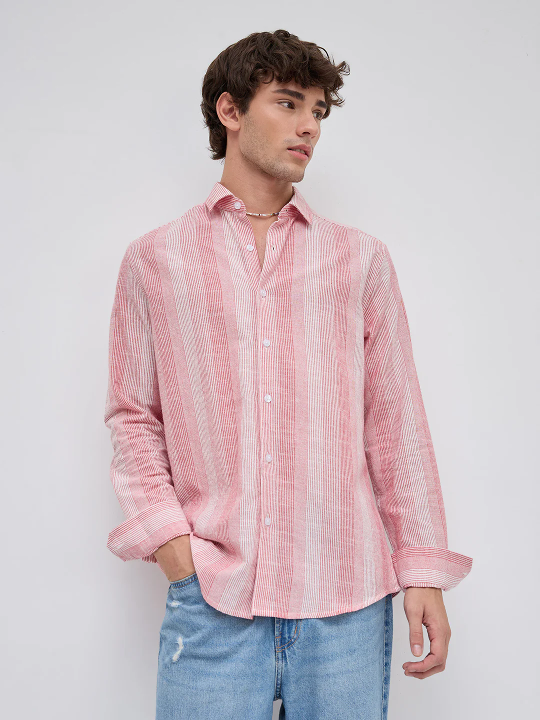 Rose Red Refined Multi Striped Shirt - Image 5