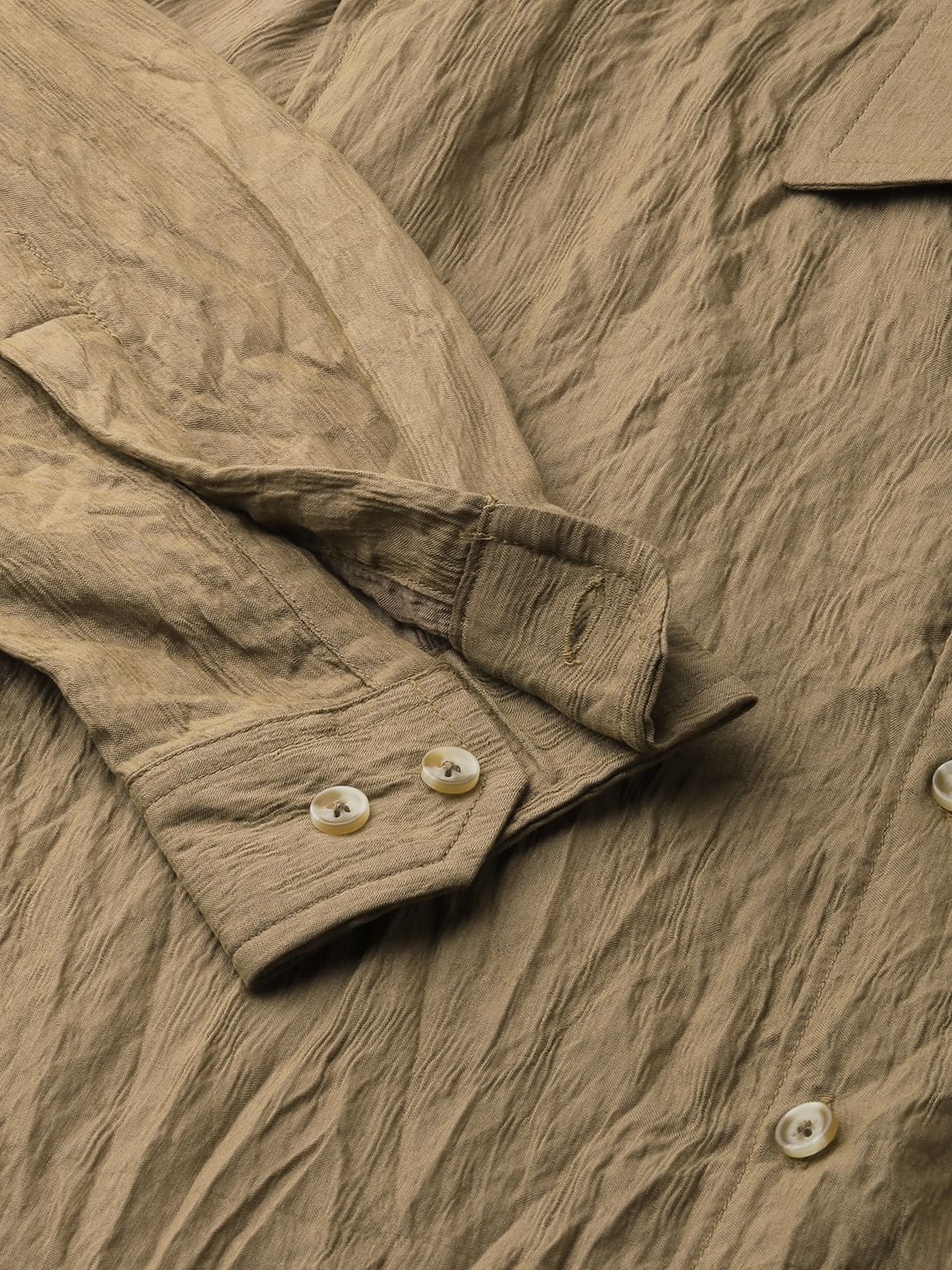 Russet Brown Wavy Textured Crushed Shirt - Image 8
