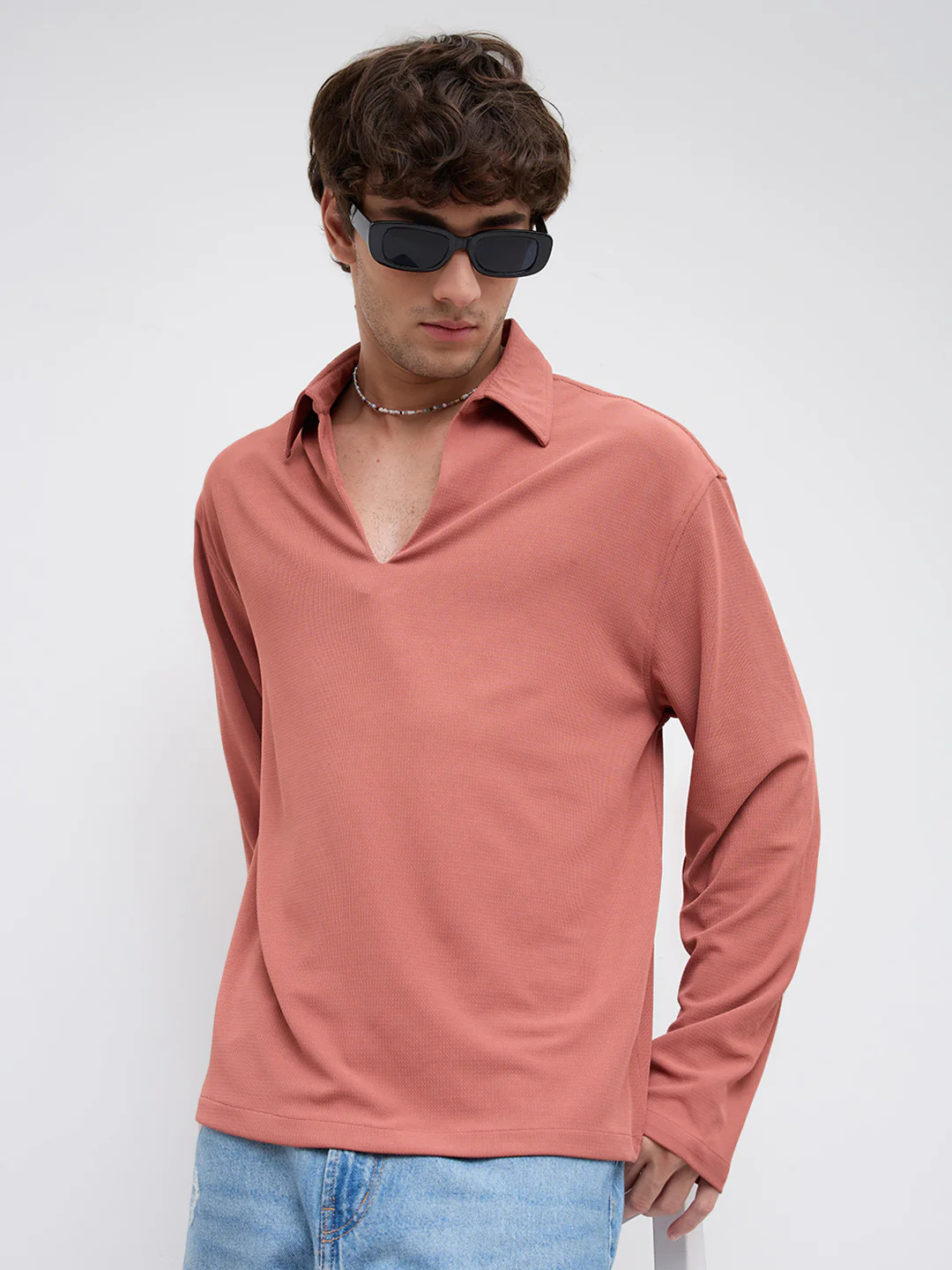 Rustique Ridge Oversized Knitted Polo Shirt - Image 4