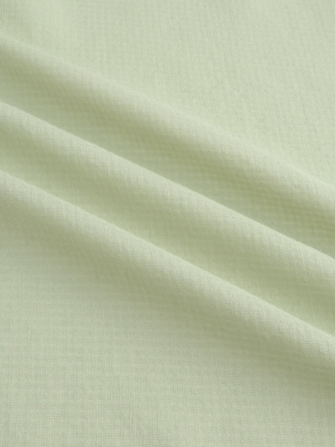 Sage Green Micro Weave Boxy Fit Crop Shirt - Image 3