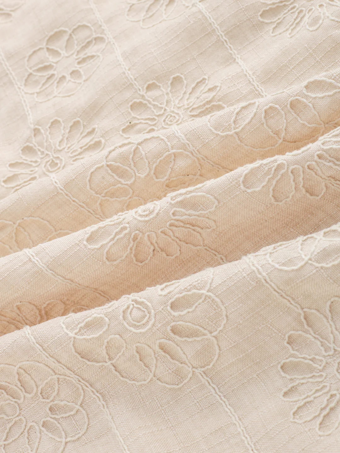 Serene Whispering Bloom Bisque Beige Embroidered Shirt - Image 3