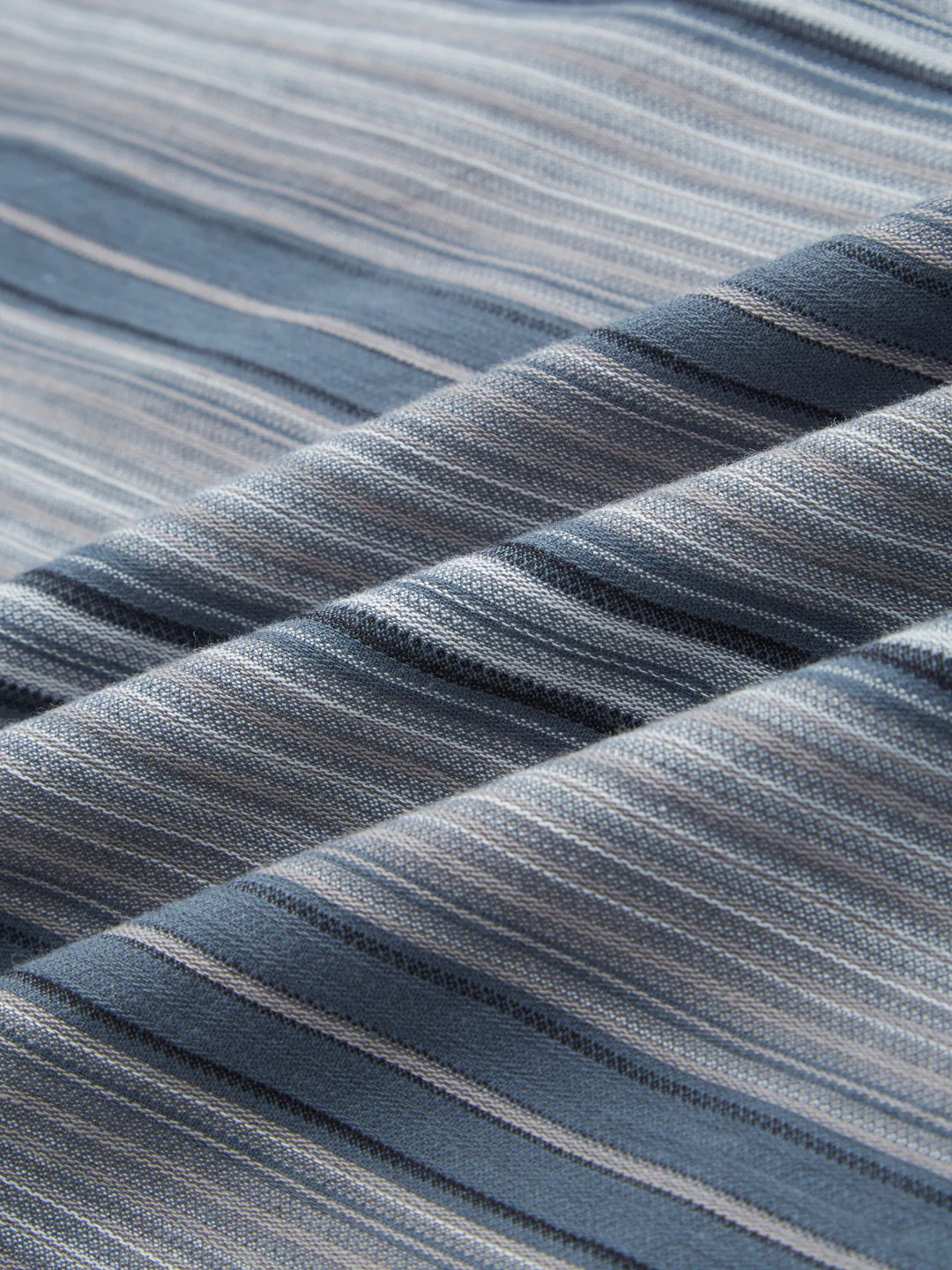 Slate Blue Multi Striped Boxy Fit Crop Shirt - Image 3