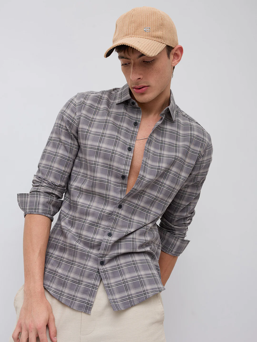 Smokey Ashline Monochrome Vibe Checked Shirt - Image 4
