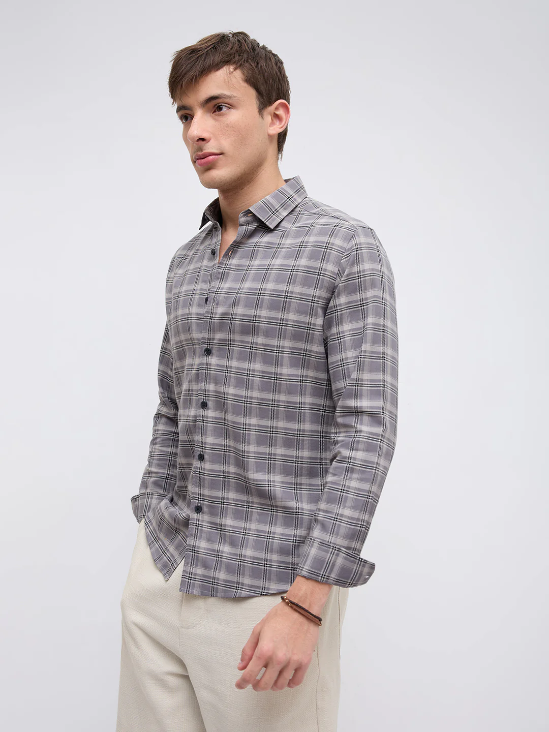 Smokey Ashline Monochrome Vibe Checked Shirt - Image 6