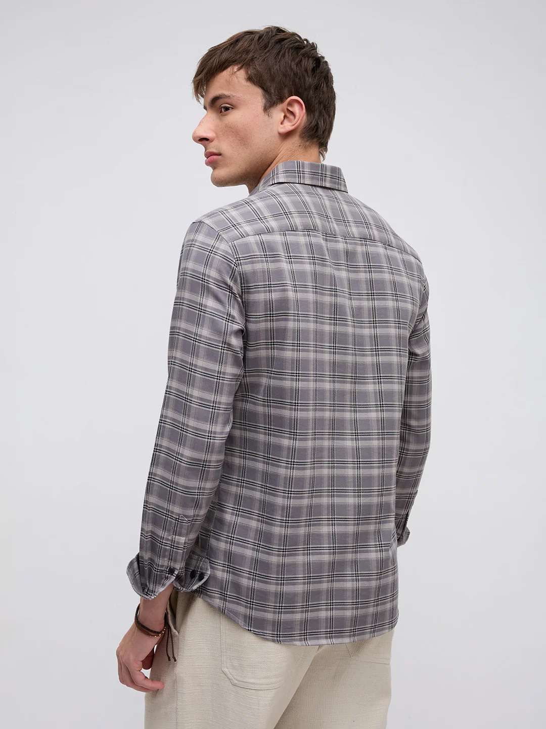 Smokey Ashline Monochrome Vibe Checked Shirt - Image 7