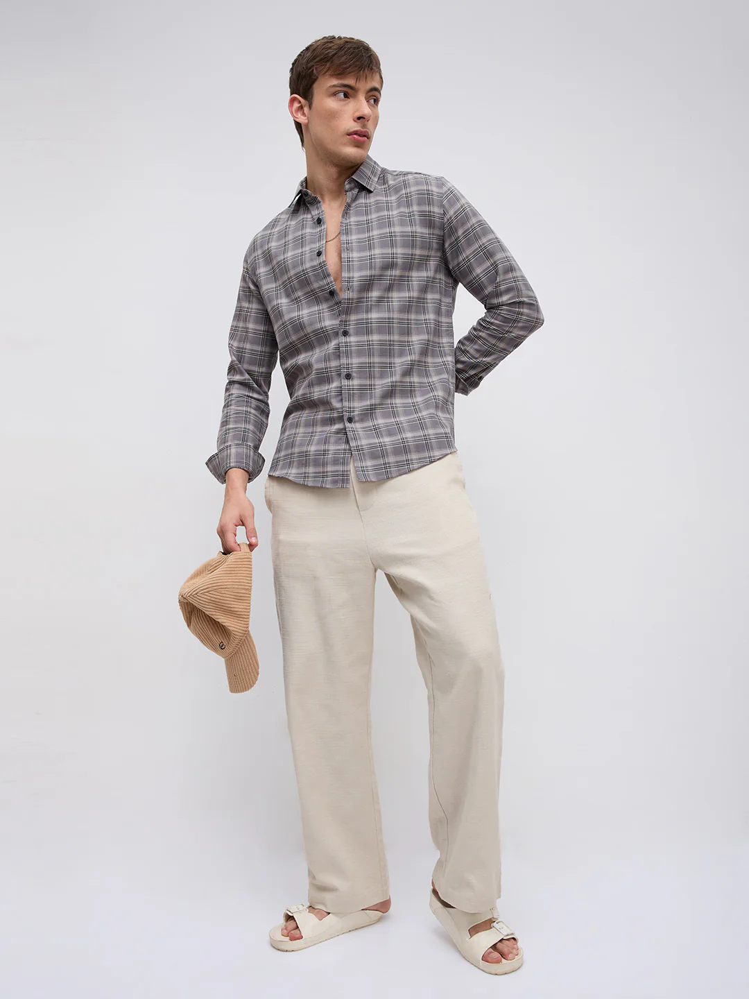 Smokey Ashline Monochrome Vibe Checked Shirt - Image 8