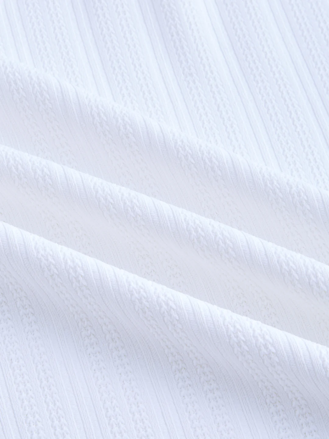 Snow White Micro Weave Knitted Oversized Polo Shirt - Image 3